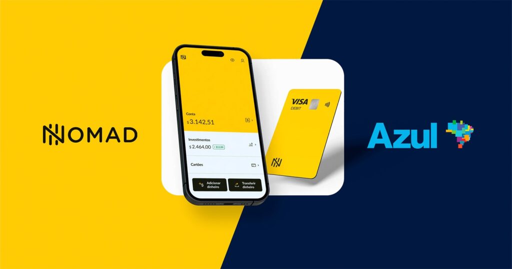 Pessoa utilizando o celular em uma sala VIP de aeroporto com acesso à área de embarque.